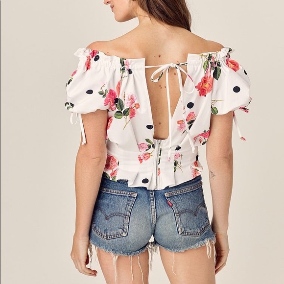 For Love and Lemons Paloma Floral Crop Top - Picture 1 of 4